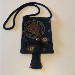 Moon & Stars Tapestry Bag w Tassel